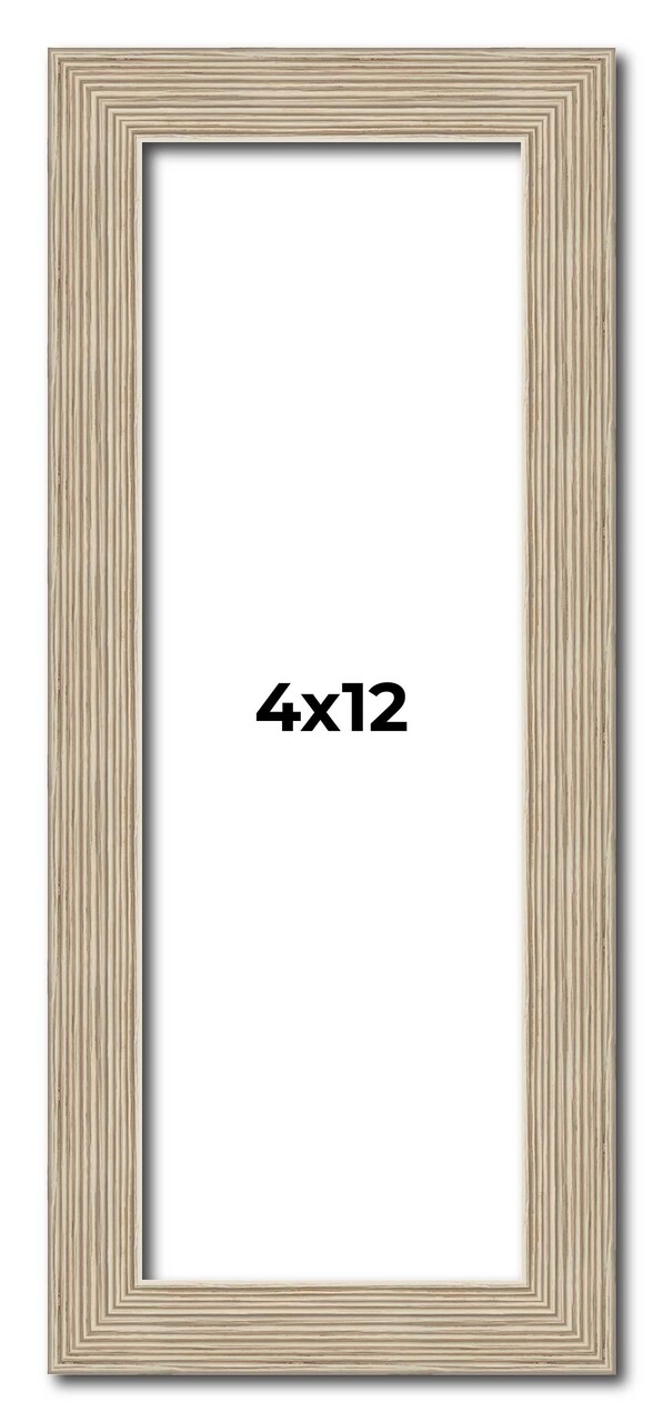 4x12 Thin Barnwood Picture Frame with UV-Resistant Acrylic & Acid Free Backing, Available in 2 Paint Finishes - Grey and Black